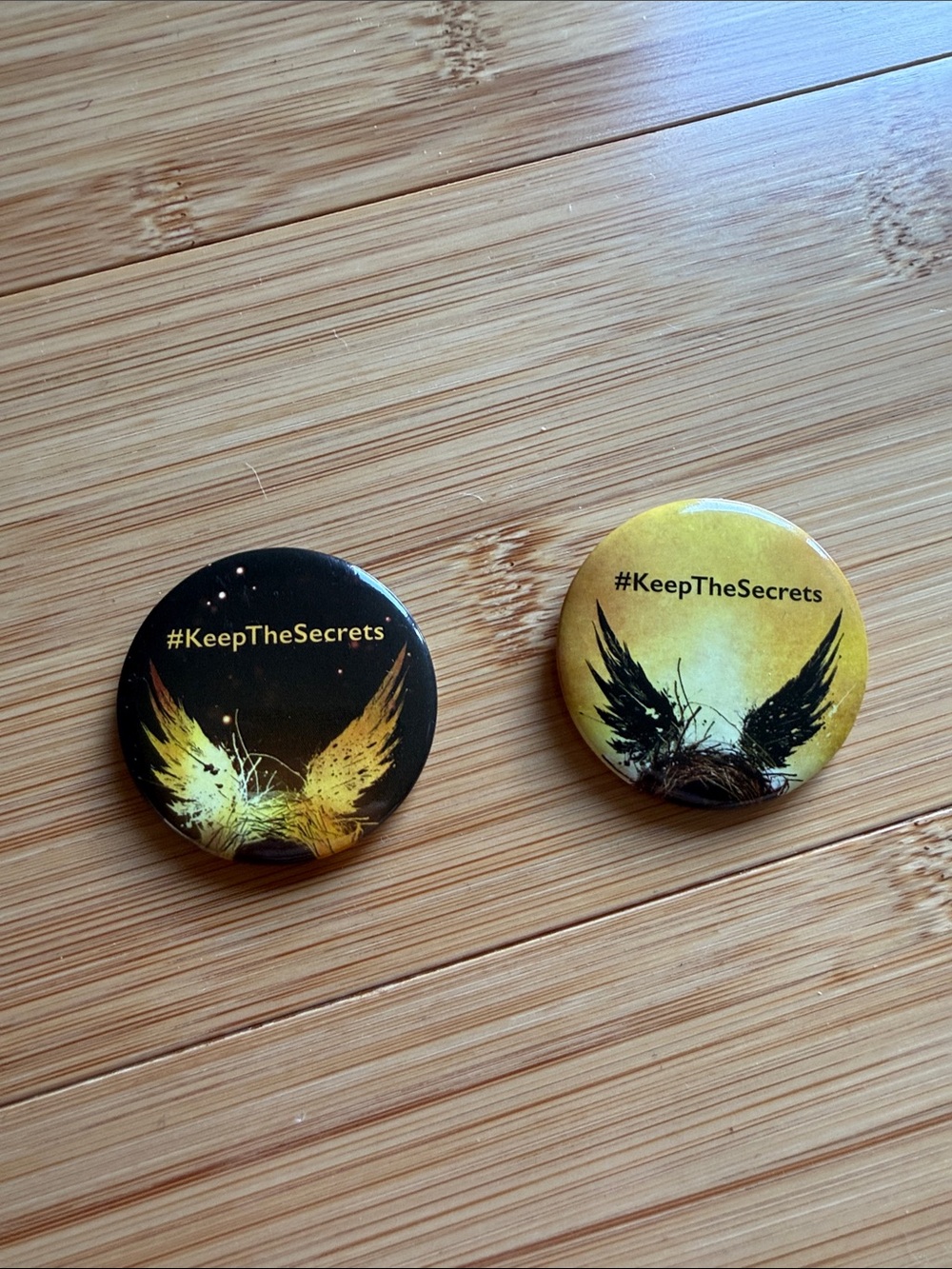 Harry Potter play keepthesecrets buttons night one and two pins